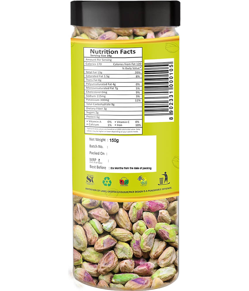 YUM YUM Premium Unsalted Pista Kernels without Shell 150g Jar- Pistachios (150 g)