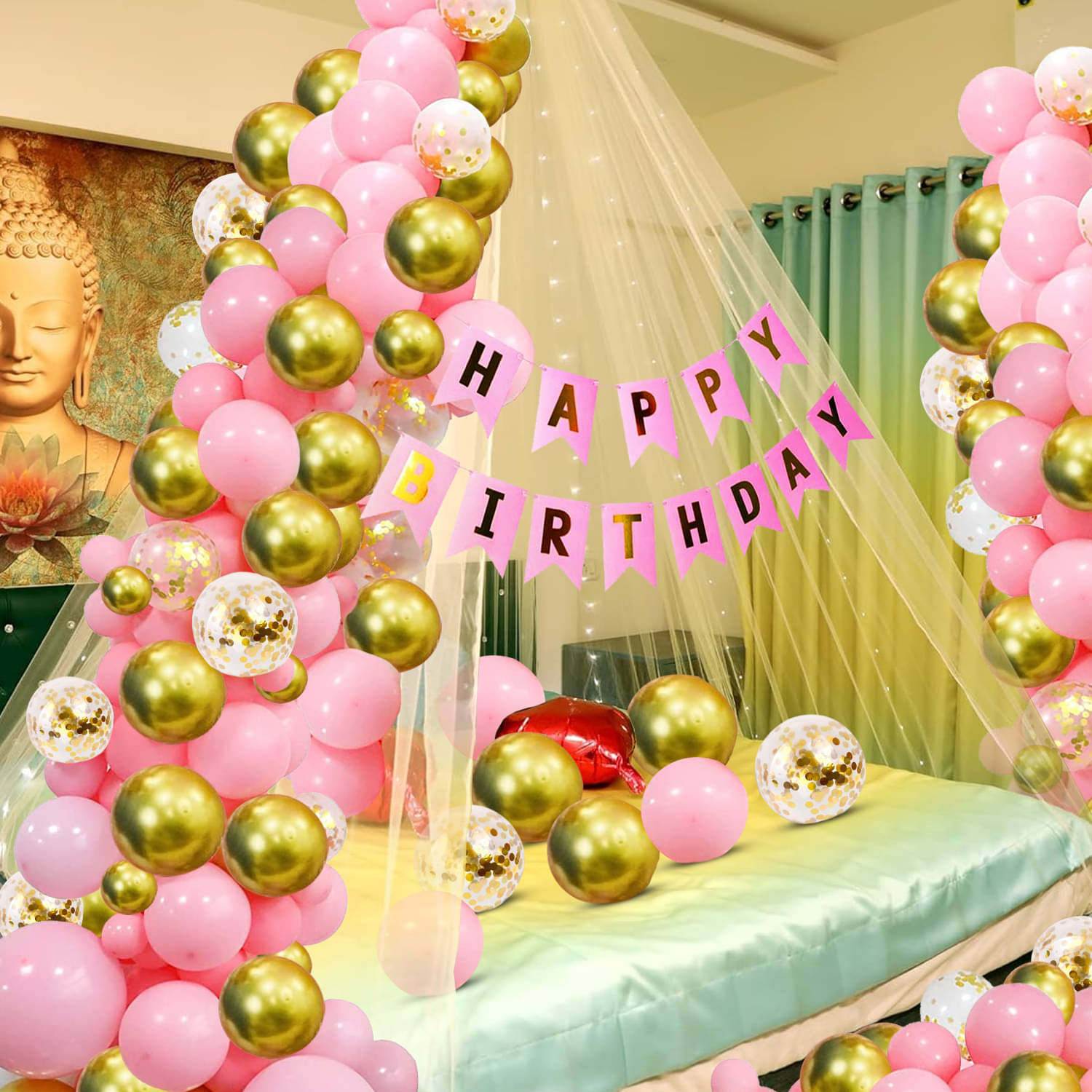     			Zyozi Cabana Tent Birthday Decorations Set | Birthday Decorations Set| Balloons For Decoration Net | Cabana Tent For Birthday Girl, Boy, Women (Pack Of 37)