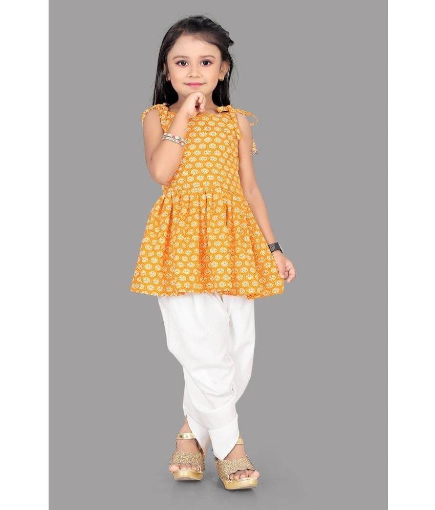     			Aarya Creation Girls Crepe Suit Sets ( Pack of 1 , Yellow )