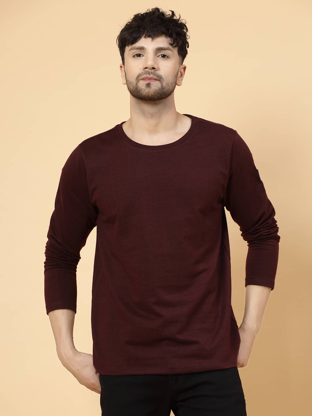     			Rigo Pack of 1 Cotton Oversized Fit Men's T-Shirt ( Wine )