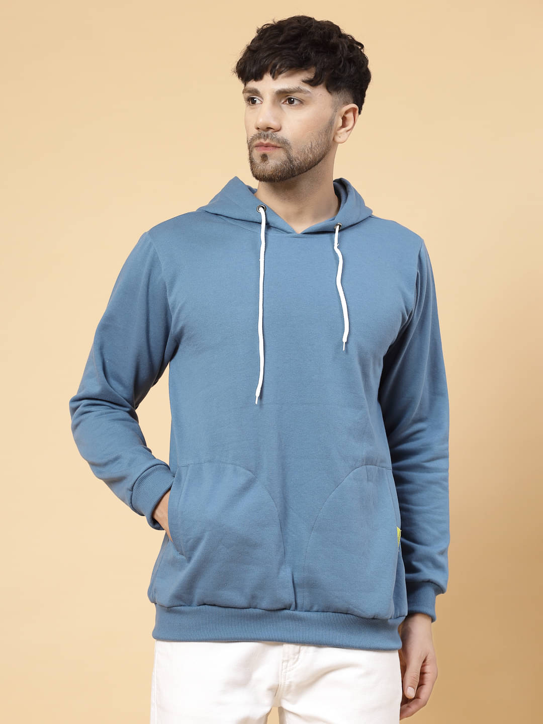     			Rigo Fleece Hooded Men's Sweatshirt - Light Blue ( Pack of 1 )