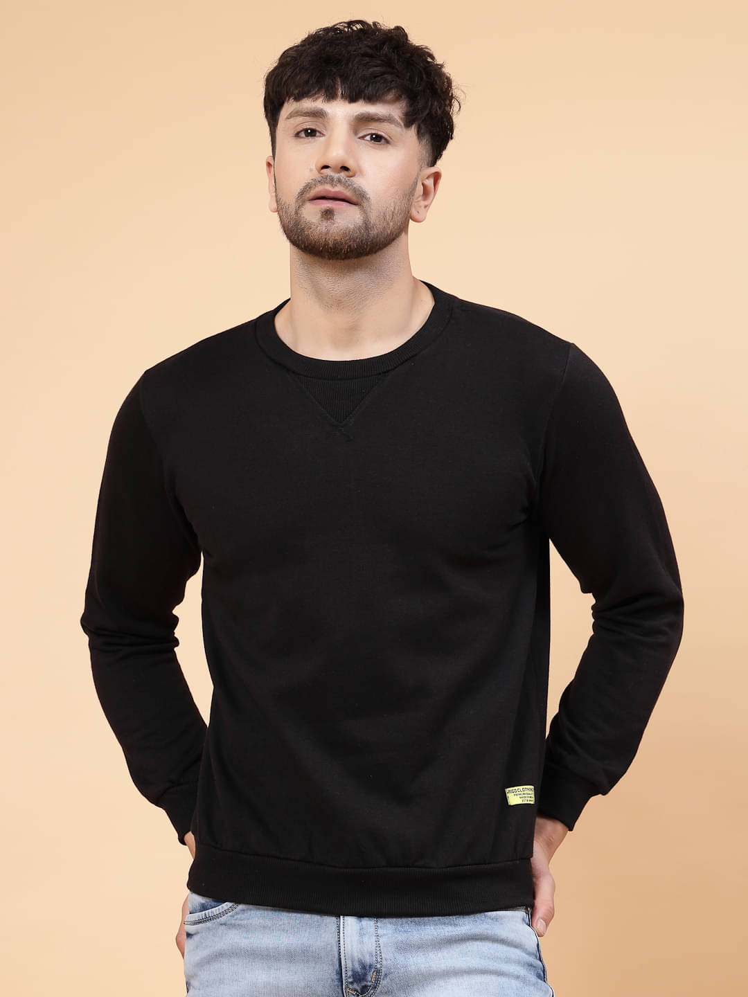 Rigo Fleece Round Neck Men's Sweatshirt - Black ( Pack of 1 ) Rigo Fleece Round Neck Men's Sweatshirt - Black ( Pack of 1 )