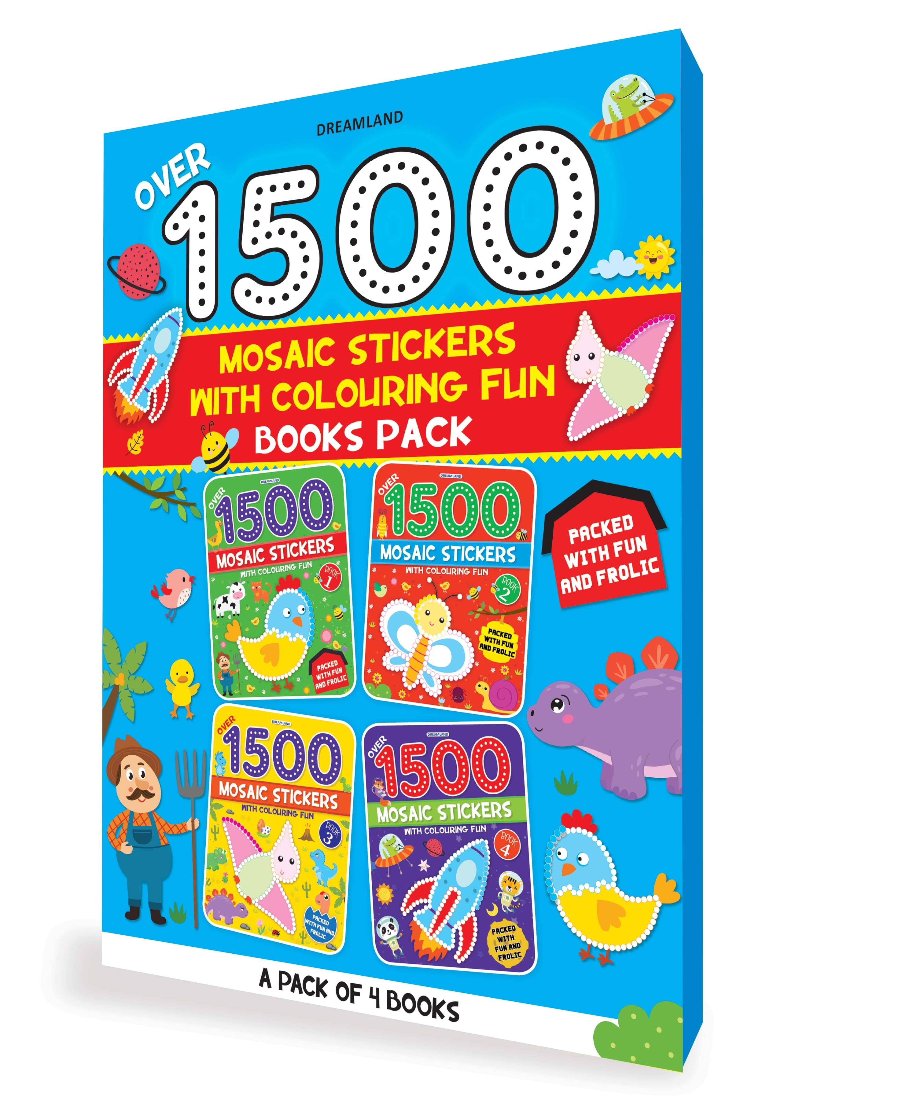     			1500 Mosaic Stickers Books Pack - A Set of 4 Books  Sticker Book for Kids Age 4 - 8 years