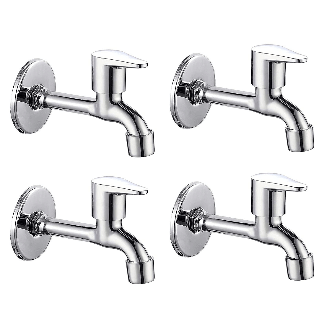BATHONIX Fusion Zinc Alloy Wall Mount Long Tap (Pack of 4) Zinc Bathroom Tap (Bib Cock) BATHONIX Fusion Zinc Alloy Wall Mount Long Tap (Pack of 4) Zinc Bathroom Tap (Bib Cock)