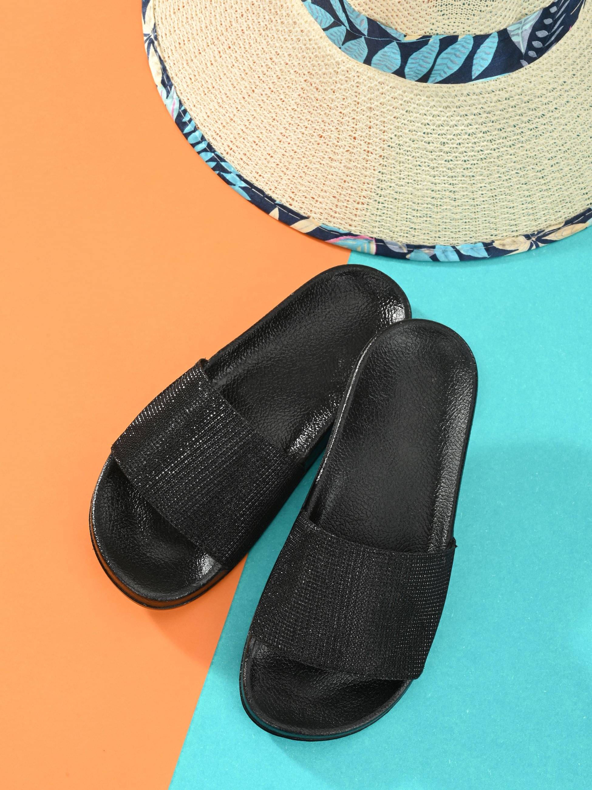     			Bucik Black Slides