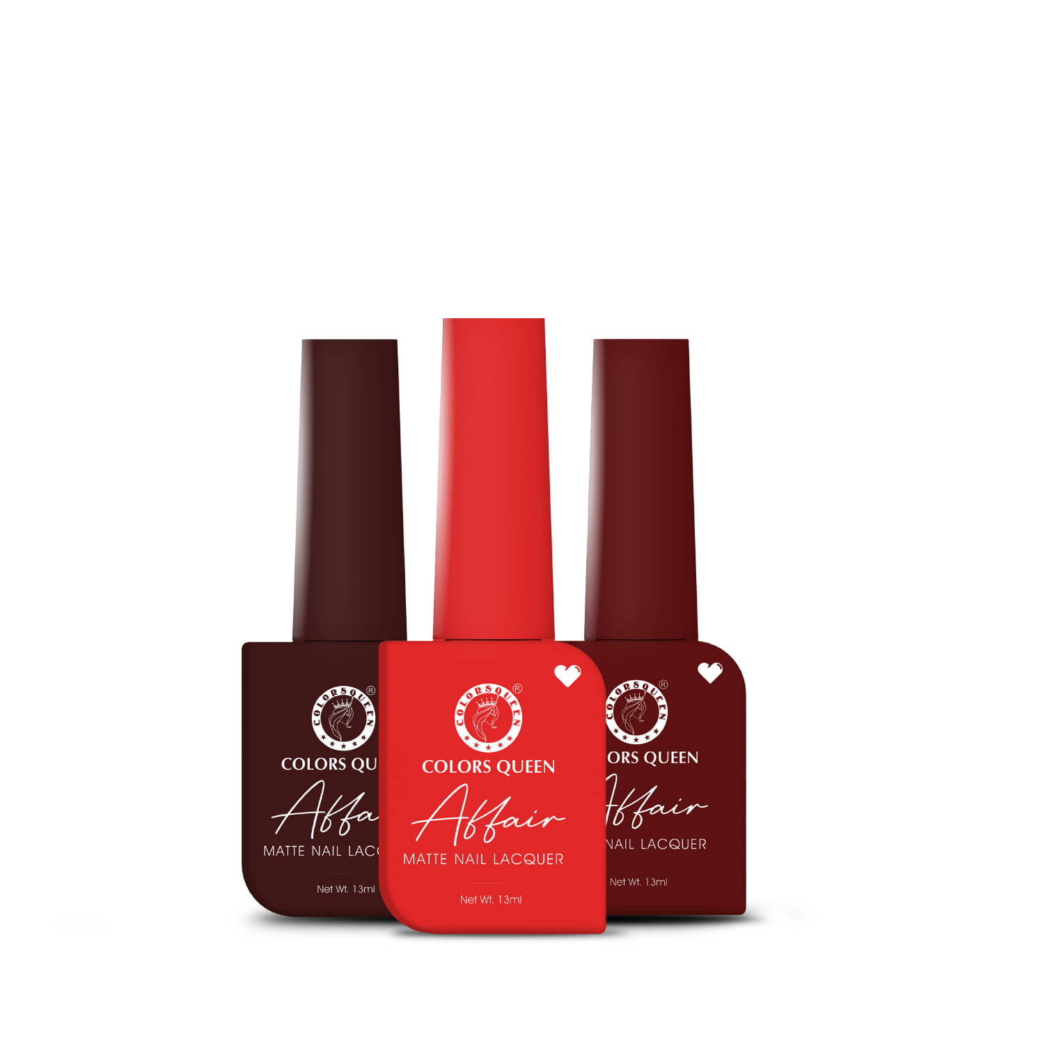     			Colors Queen Affair Nail Polish setof 3 (08 Tangy Sun Set, 32 Dark Sienna & 43 Red Carpet)