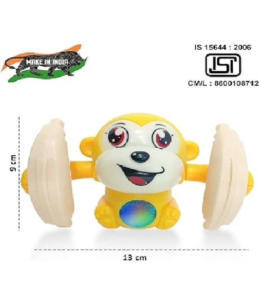Dancing Monkey Musical Toy for Kids Baby Spinning Rolling Doll Tumble Toy with Voice Control Musical Light and Sound Effects with Sensor