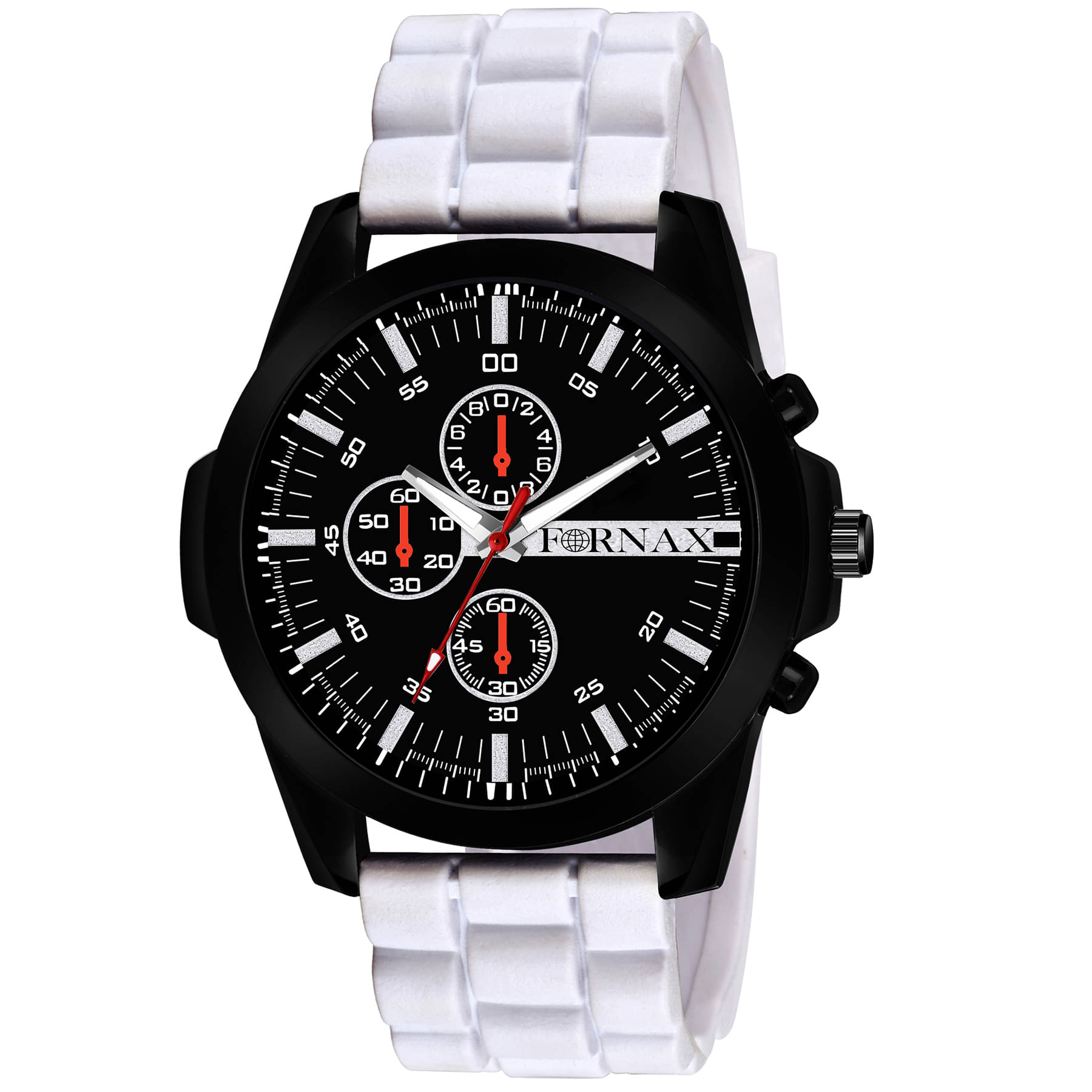     			FORNAX - White Silicon Analog Men's Watch