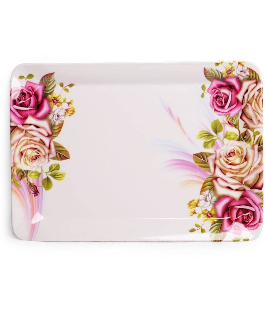     			HomePro - Multicolor Floral Design Tray Multicolor Serving Tray ( Set of 1 )
