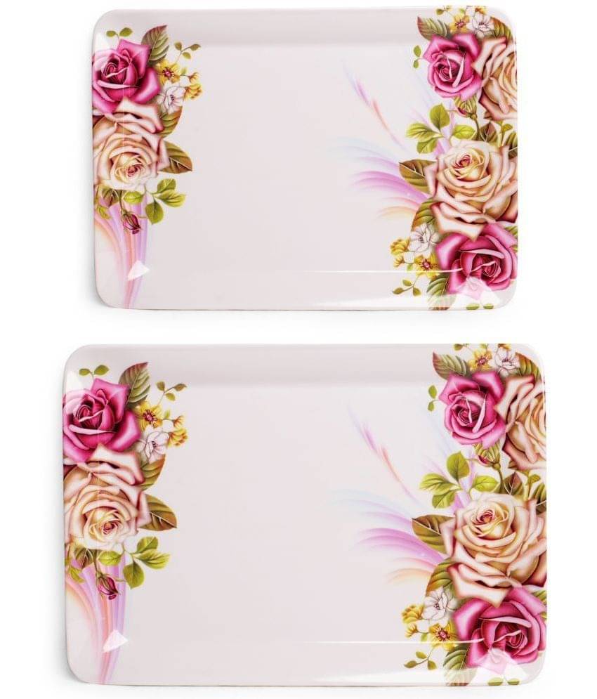     			HomePro - Multicolor Floral Design Tray Multicolor Serving Tray ( Set of 2 )
