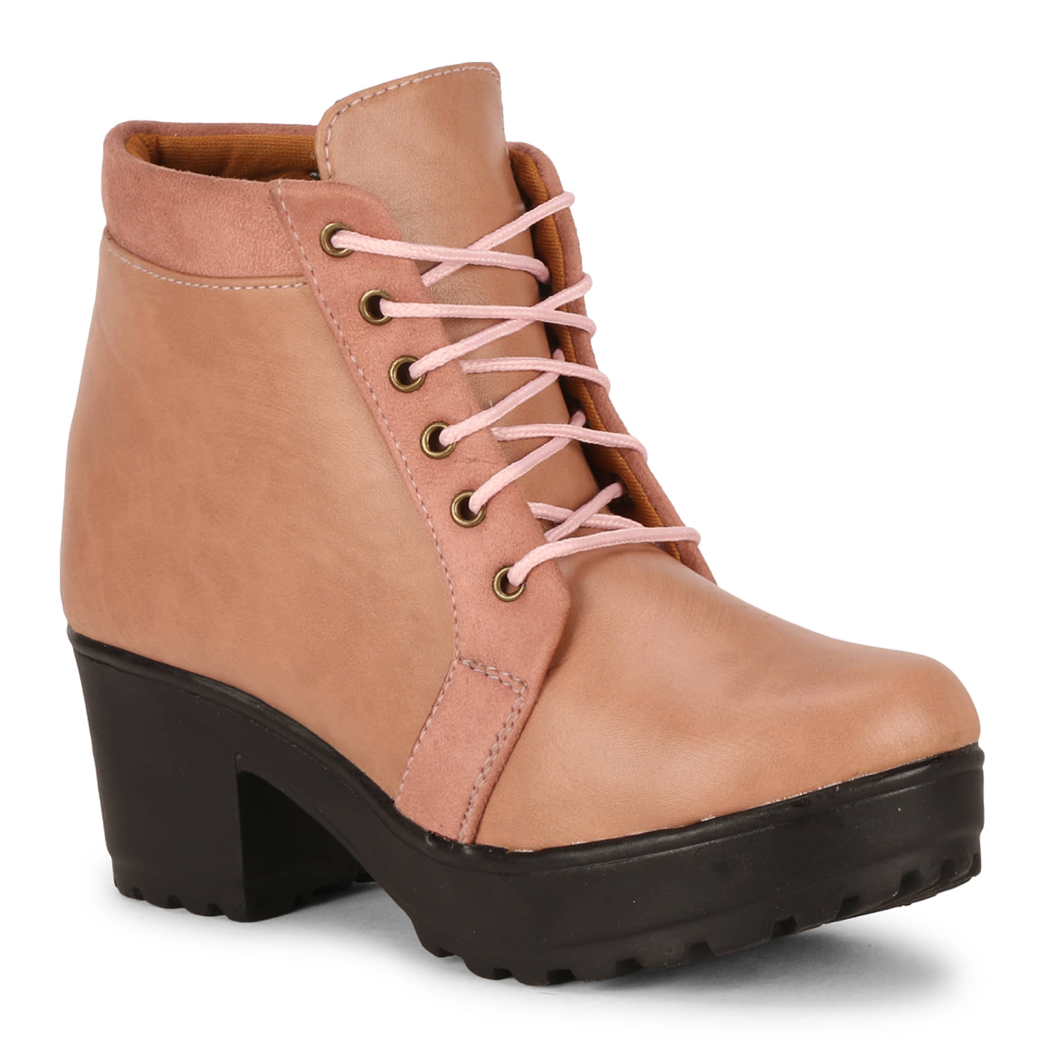     			Ishransh - Peach Women's Ankle Length Boots
