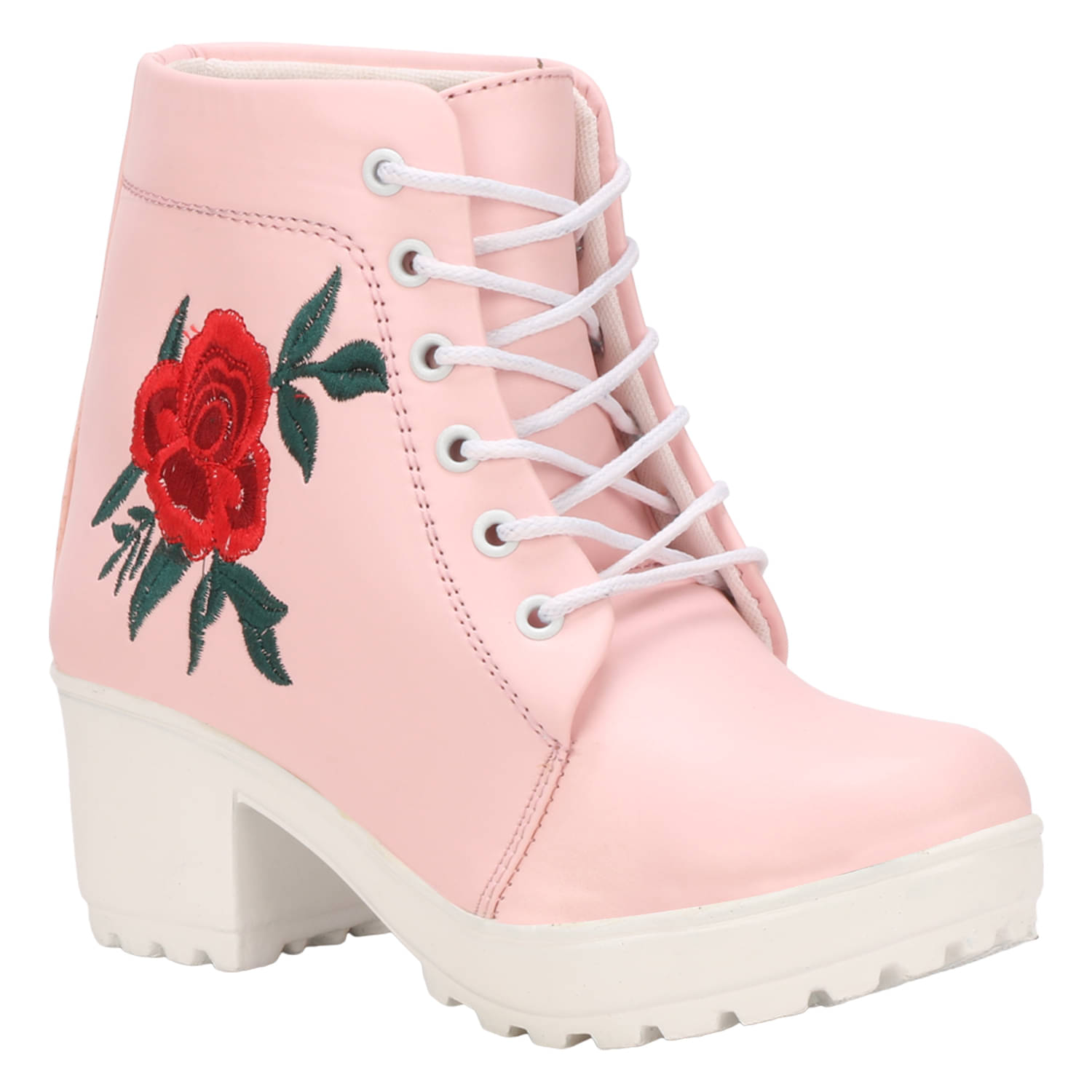     			Ishransh - Pink Women's Ankle Length Boots