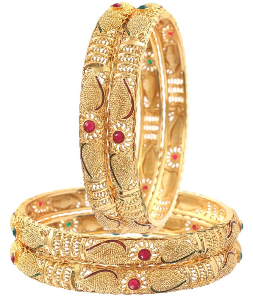 Jewar Mandi - Gold Bangle Set ( Pack of 1 ) - Bangles & Bracelets | Buy online on ZillyBuy