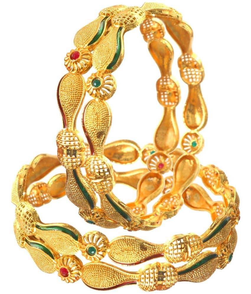 Jewar Mandi - Gold Bangle Set ( Pack of 1 ) - Bangles & Bracelets | Buy online on ZillyBuy