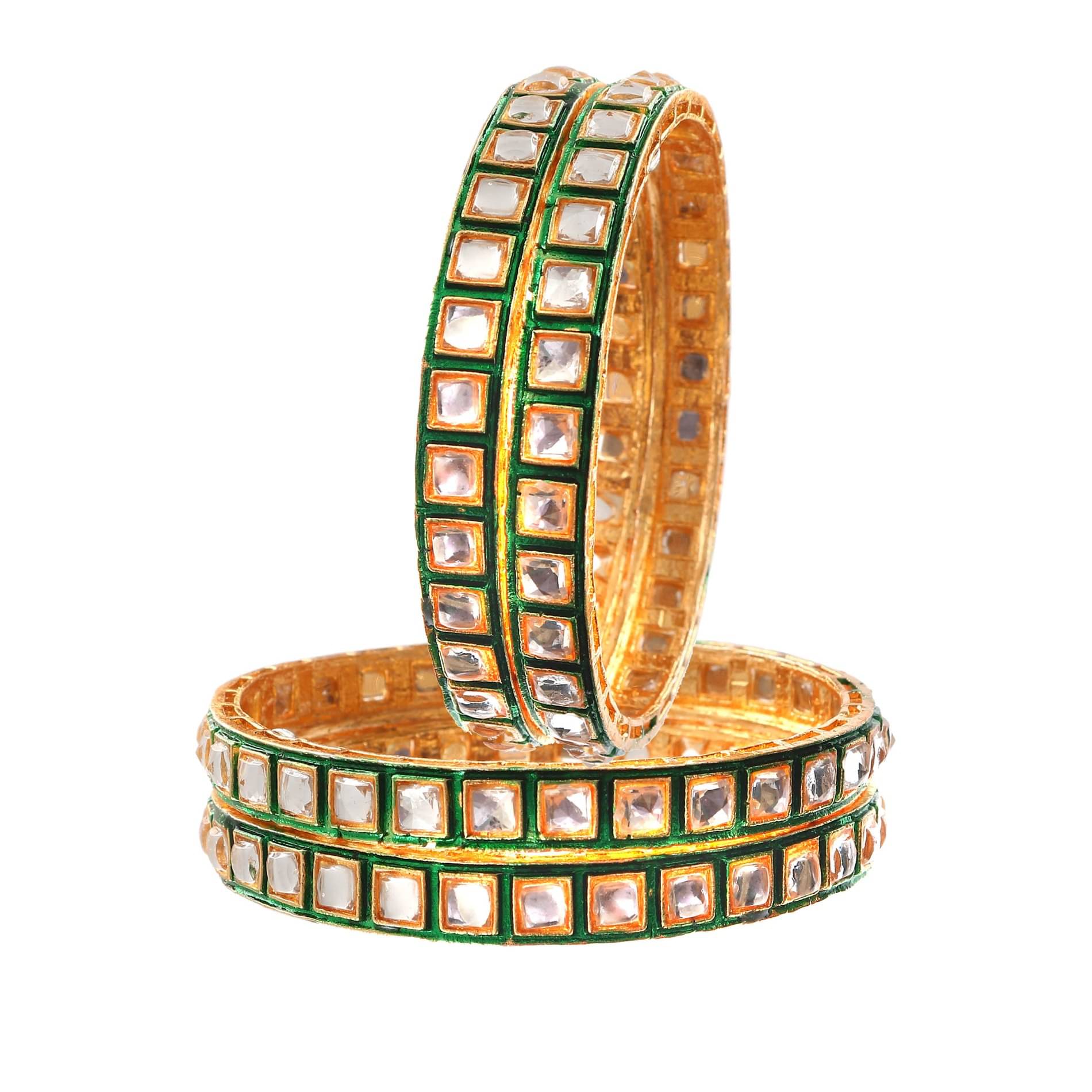     			Jewar Mandi - Gold Bangle Set ( Pack of 1 )