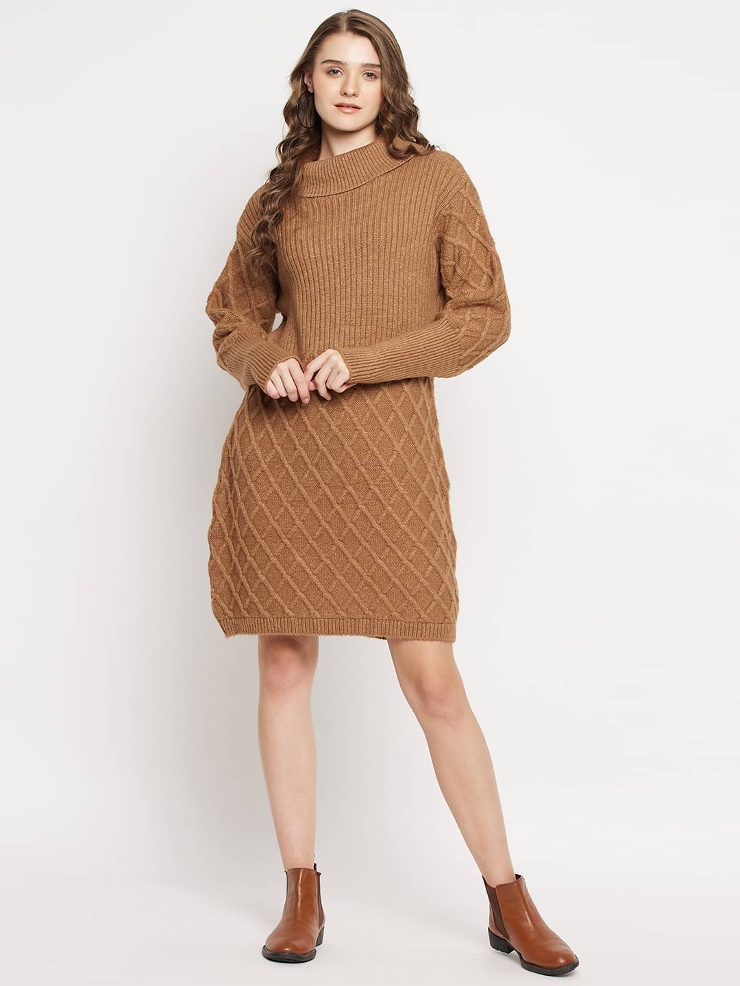 KASMA Acro Wool High Neck Women's Pullovers - Brown (Pack of 1) KASMA Acro Wool High Neck Women's Pullovers - Brown (Pack of 1)