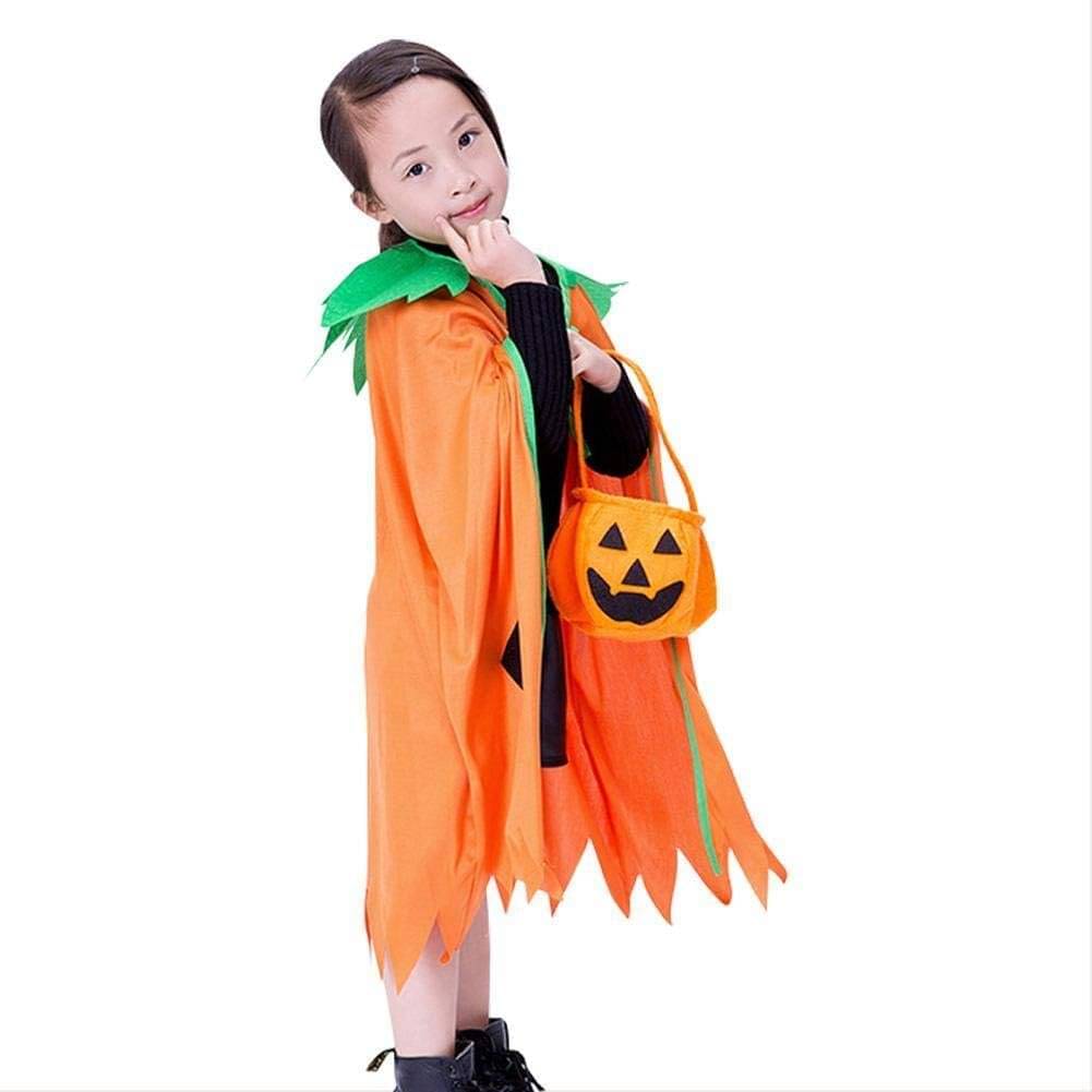 Kaku Fancy Dresses Pumpkin Dress Robe Cape with Pumpkin Shape Candy Basket for Halloween Costume for Kids - Orange, 10-12 Years Kaku Fancy Dresses Pumpkin Dress Robe Cape with Pumpkin Shape Candy Basket for Halloween Costume for Kids - Orange, 10-12 Years