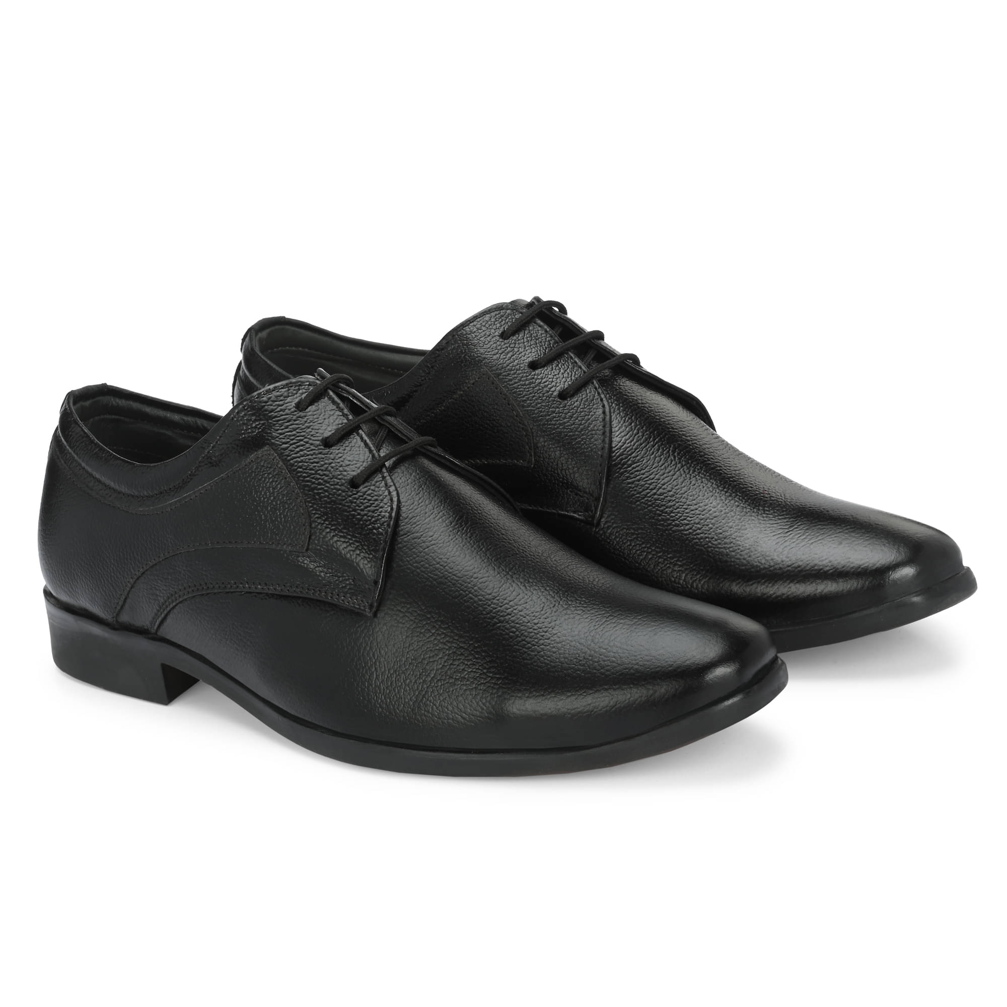     			Leeport - Black Men's Derby Formal Shoes