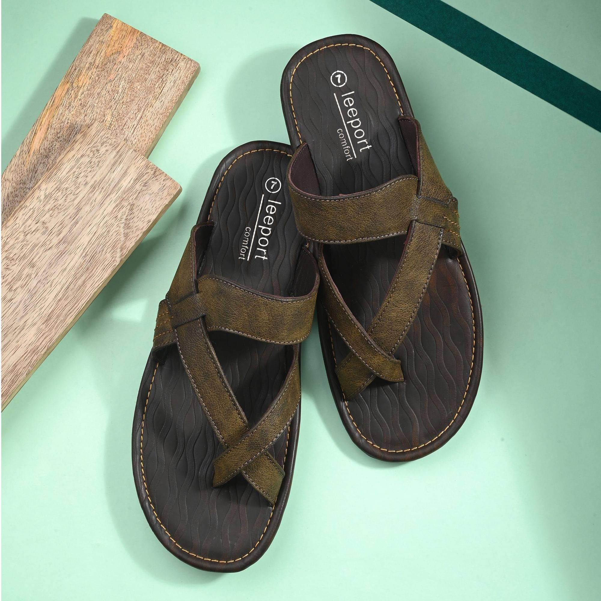     			Leeport - Brown  Synthetic Thong Flip Flop