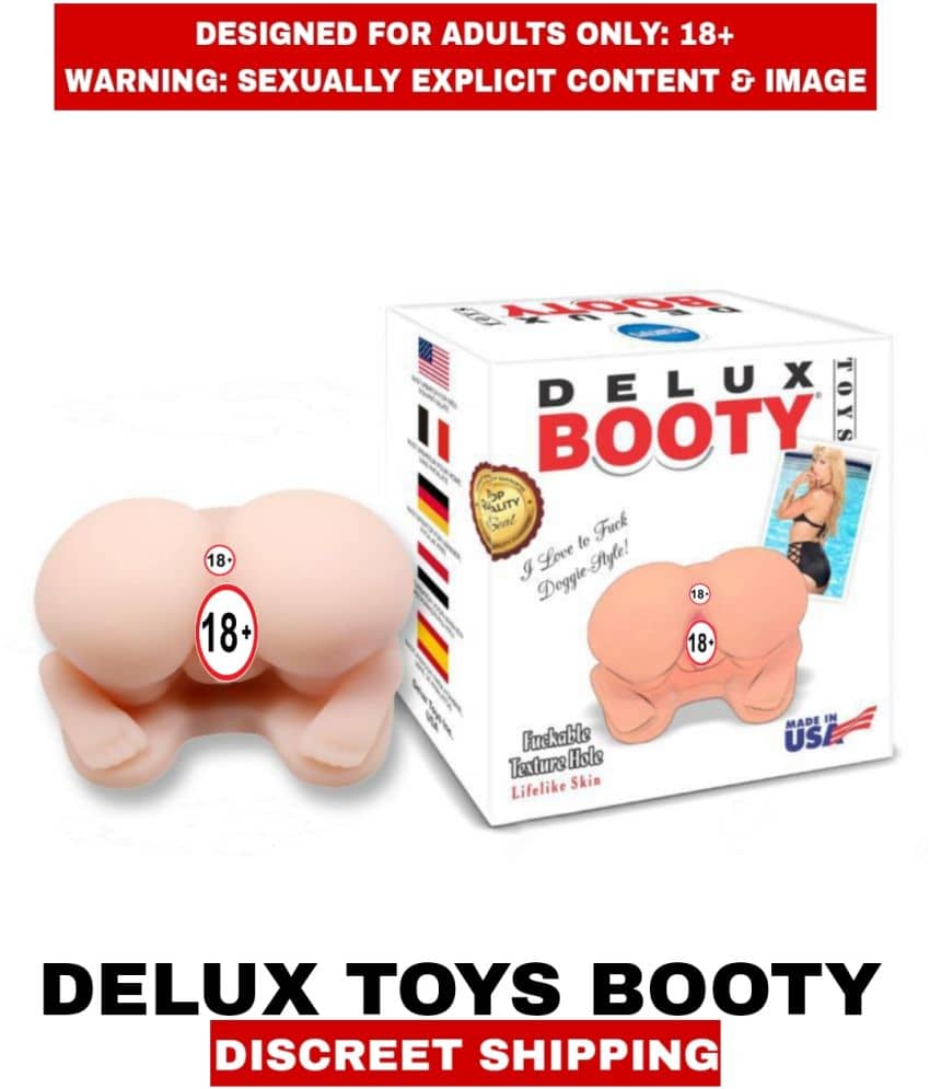 MALE ADULT SEX TOYS  D E L U X BOOTY SMOOTH SILICON HALF DOLL VAGINA and ANAL DOUBLE TEXTURE HOLE MASTURBATOR TOY For Men