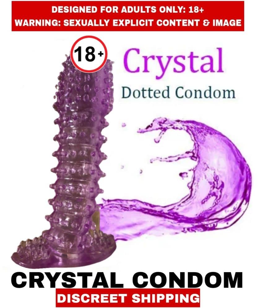MALE ADULT SEX TOYS PENIS EXTENDER REUSABLE SINGLE HOLE SILICON CRYSTAL  DOTTED C O N D O M For men