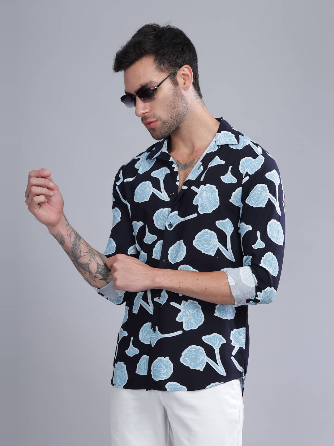 Paul Street Rayon Slim Fit Printed Full Sleeves Men's Casual Shirt - Blue ( Pack of 1 )     			Paul Street Rayon Slim Fit Printed Full Sleeves Men's Casual Shirt - Blue ( Pack of 1 )