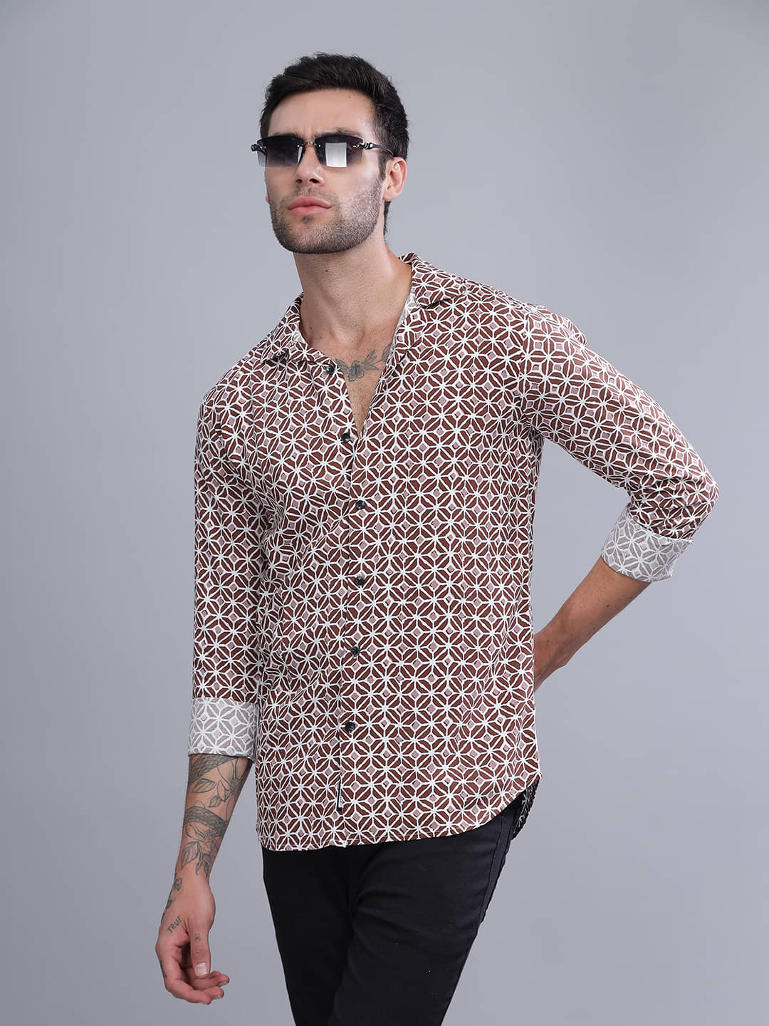 Paul Street Rayon Slim Fit Printed Full Sleeves Men's Casual Shirt - Brown ( Pack of 1 ) Paul Street Rayon Slim Fit Printed Full Sleeves Men's Casual Shirt - Brown ( Pack of 1 )