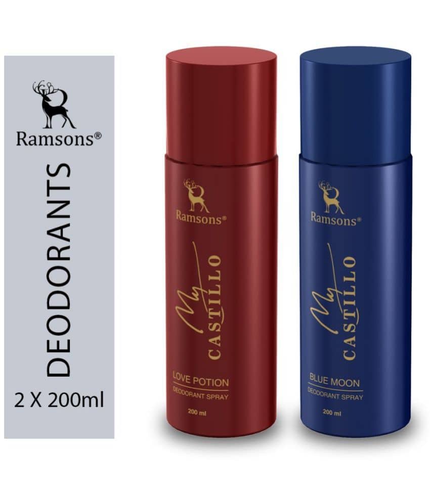 Ramsons - MY CASTILLO BLUE MOON & CASTILLO LOVE Deodorant Spray for Unisex 400 ml ( Pack of 2 )