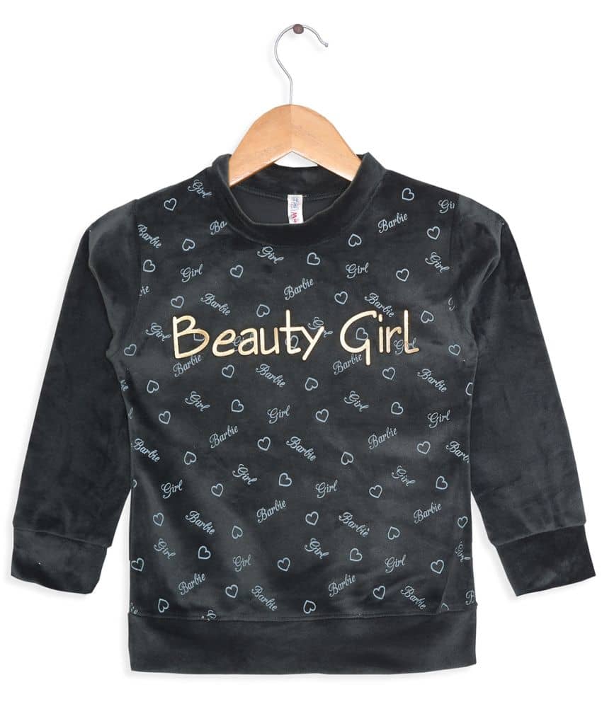Tini Mini Girls Velour Sweatshirt ( Olive Green )