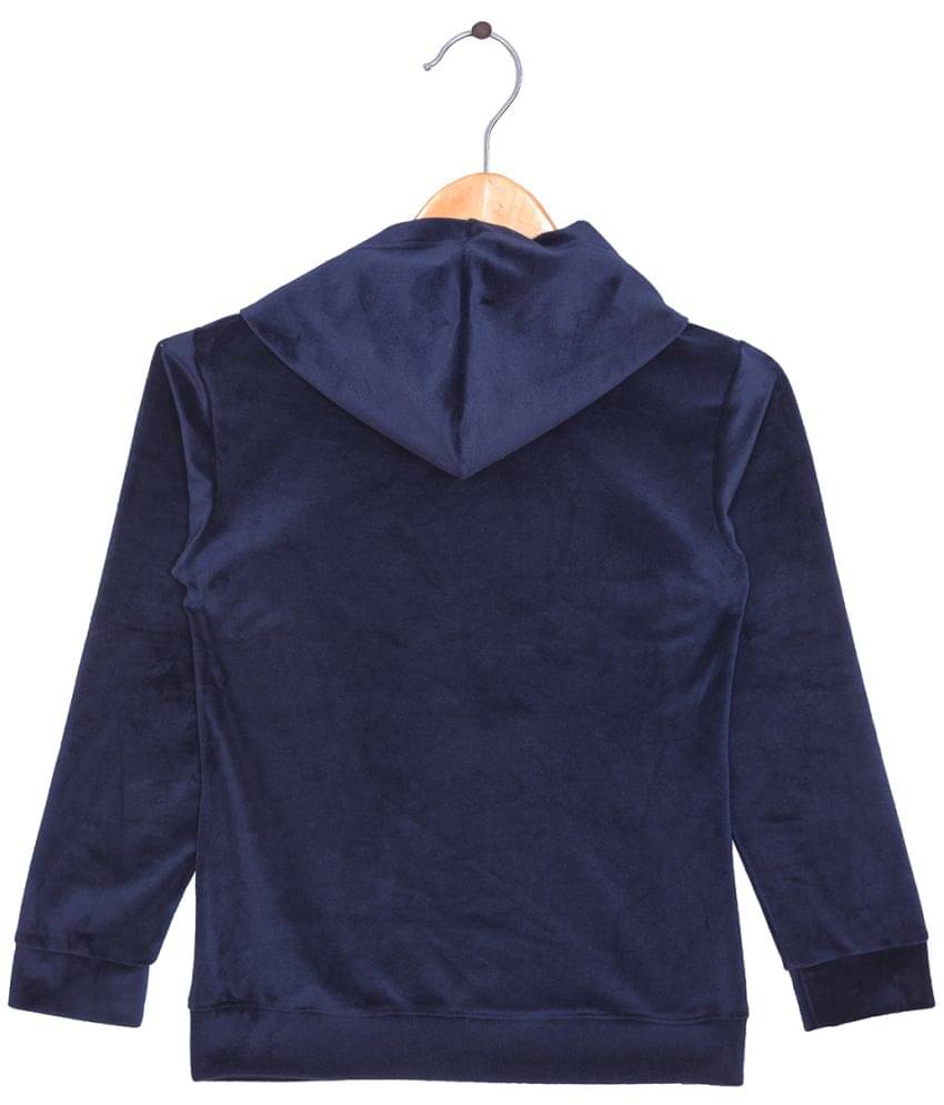     			Tini Mini Girls Velour Sweatshirt ( Navy )