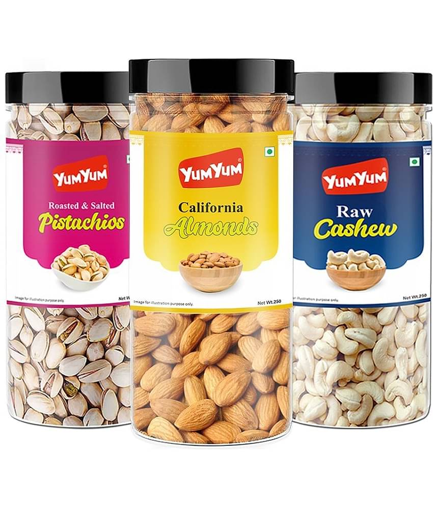 YUM YUM Dry Fruits Combo Pack 750g (Almonds 250g,Cashew 250g,Pista 250g)