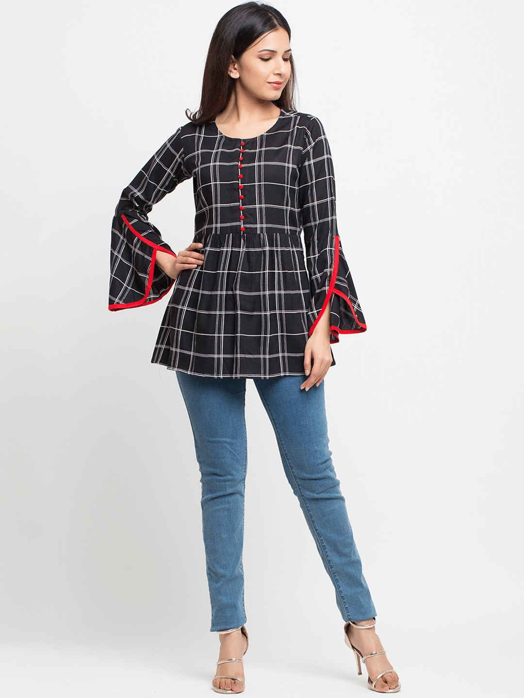     			Yash Gallery - Black Rayon Women's Regular Top ( Pack of 1 )