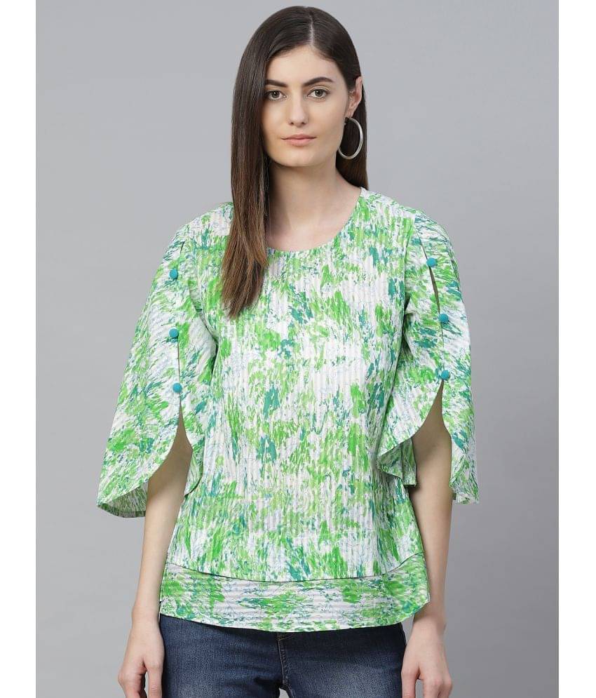 Yash Gallery Women's Cotton Regular Top ( Green ) Yash Gallery Women's Cotton Regular Top ( Green )