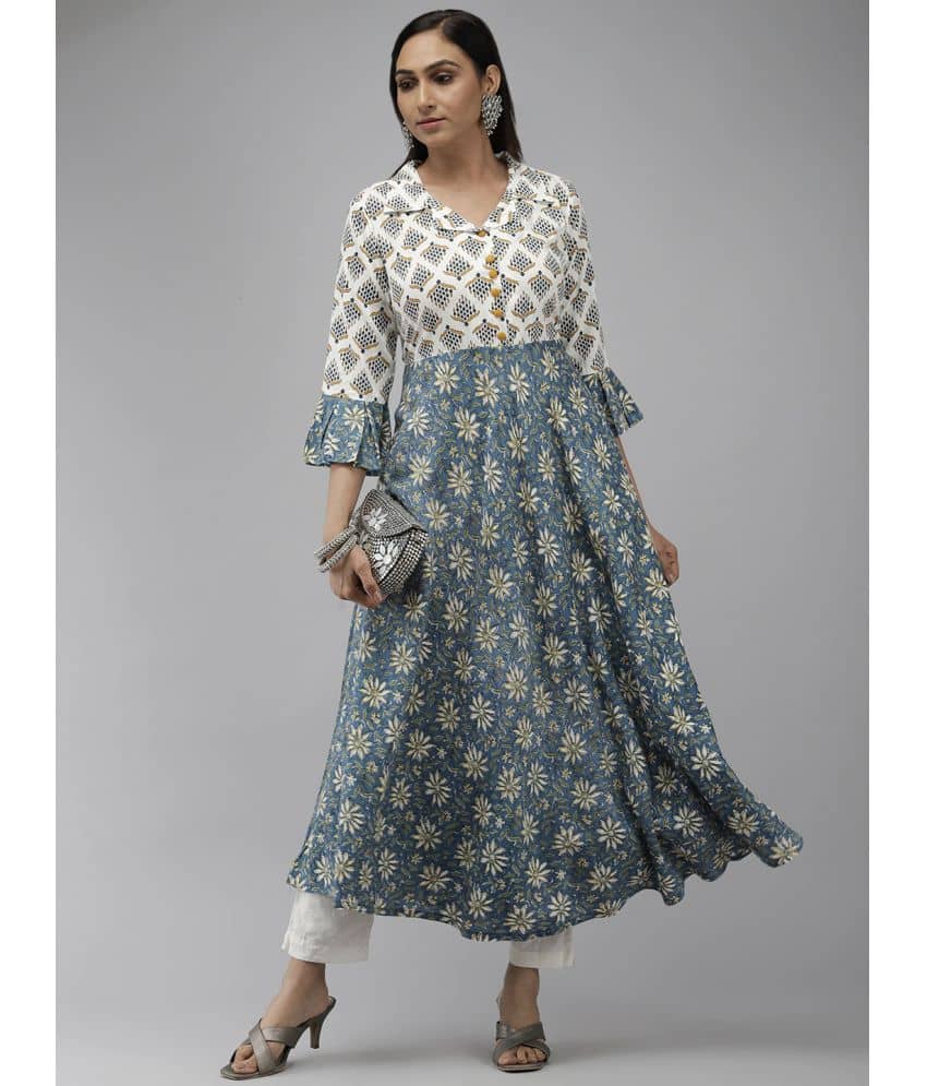 Yash Gallery Rayon Printed Anarkali Women's Kurti - Multicolor ( Pack of 1 ) - Kurtis, Tunics | Buy online on ZillyBuy