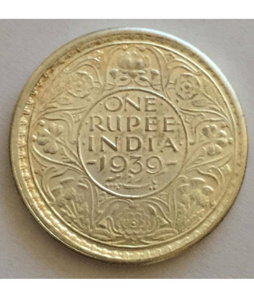 1939 One Rupees George Six British India Coin 1939 One Rupees George Six British India Coin