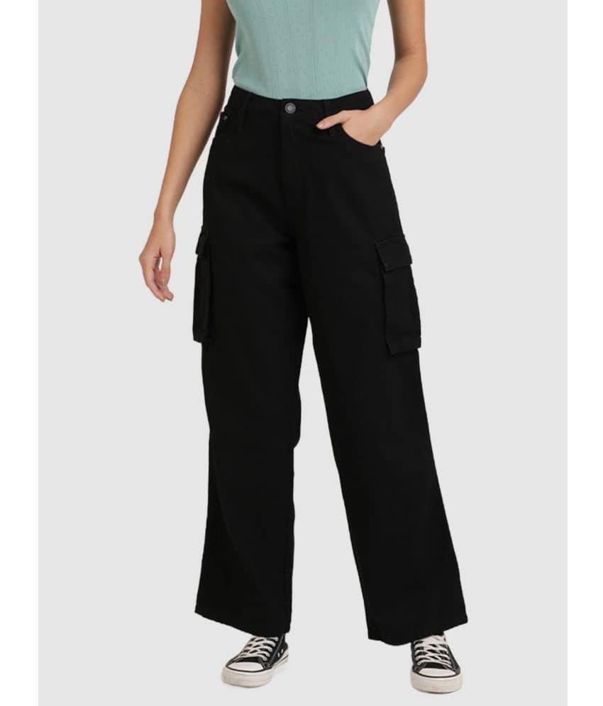 Bene Kleed - Black Cotton Wide Leg Women's Jeans ( Pack of 1 ) - Jeans | Buy online on ZillyBuy
