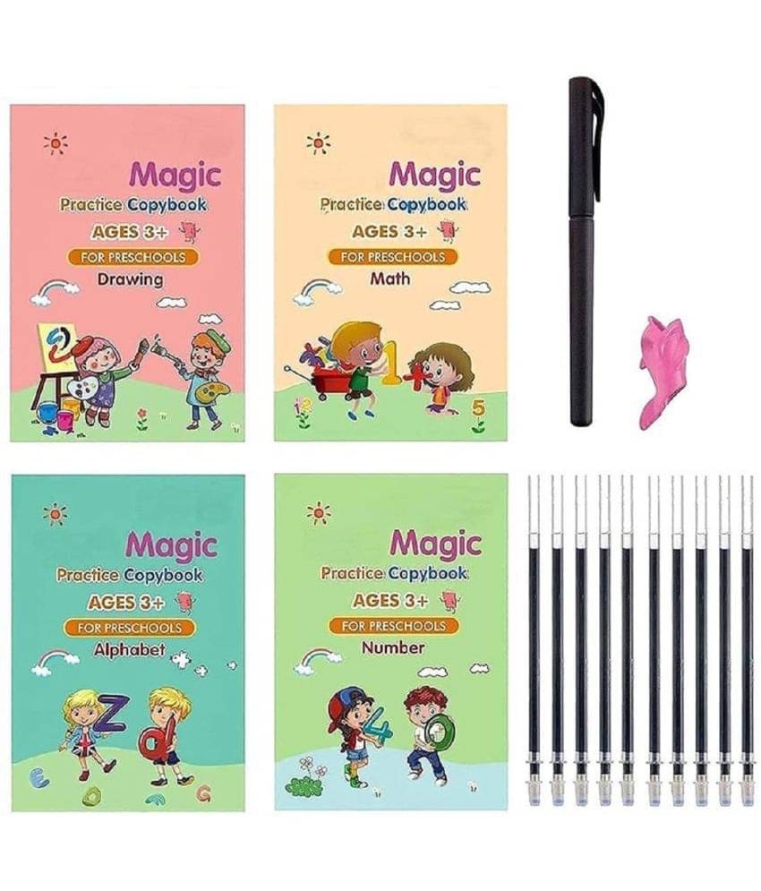 English Magic Practice Copybook (4 Books +10 Refills + 1Grip +1 Pen) - magic book, magic practice book, sank magic practice book, magic practice copybook, sank magic practice copybook, magic book for kids English Magic Practice Copybook (4 Books +10 Refills + 1Grip +1 Pen) - magic book, magic practice book, sank magic practice book, magic practice copybook, sank magic practice copybook, magic book for kids