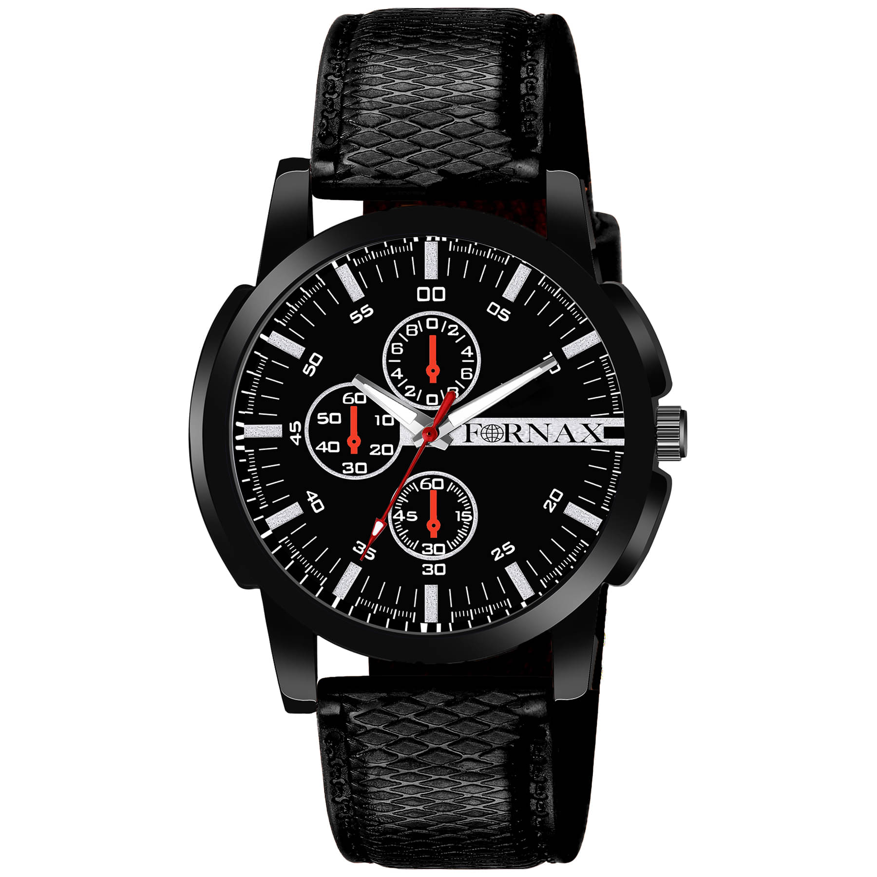     			FORNAX - Black Silicon Analog Men's Watch