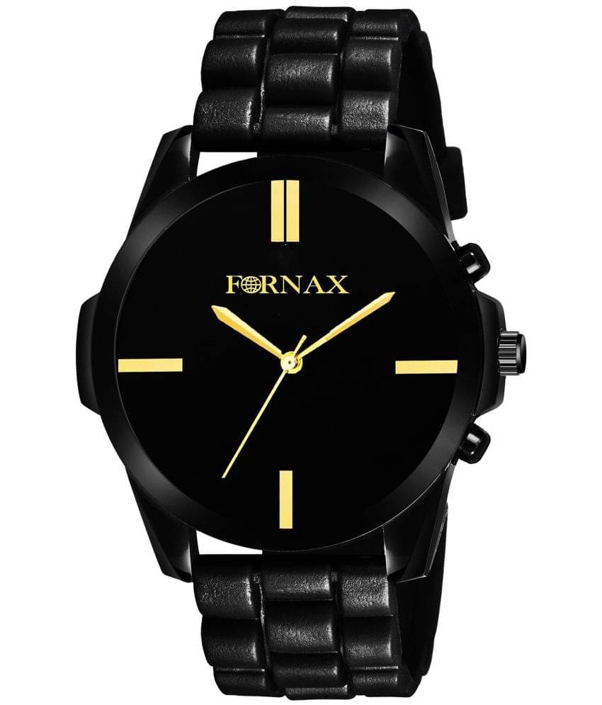     			FORNAX - Black Silicon Analog Men's Watch