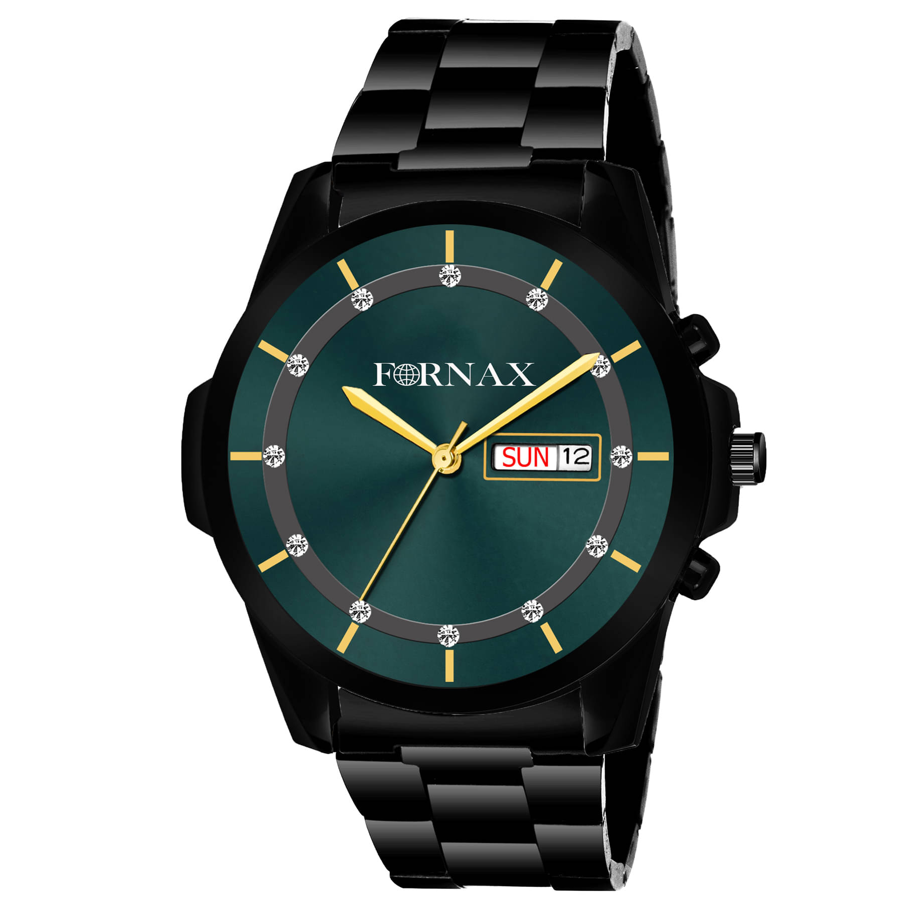     			FORNAX - Black Stainless Steel Analog Men's Watch