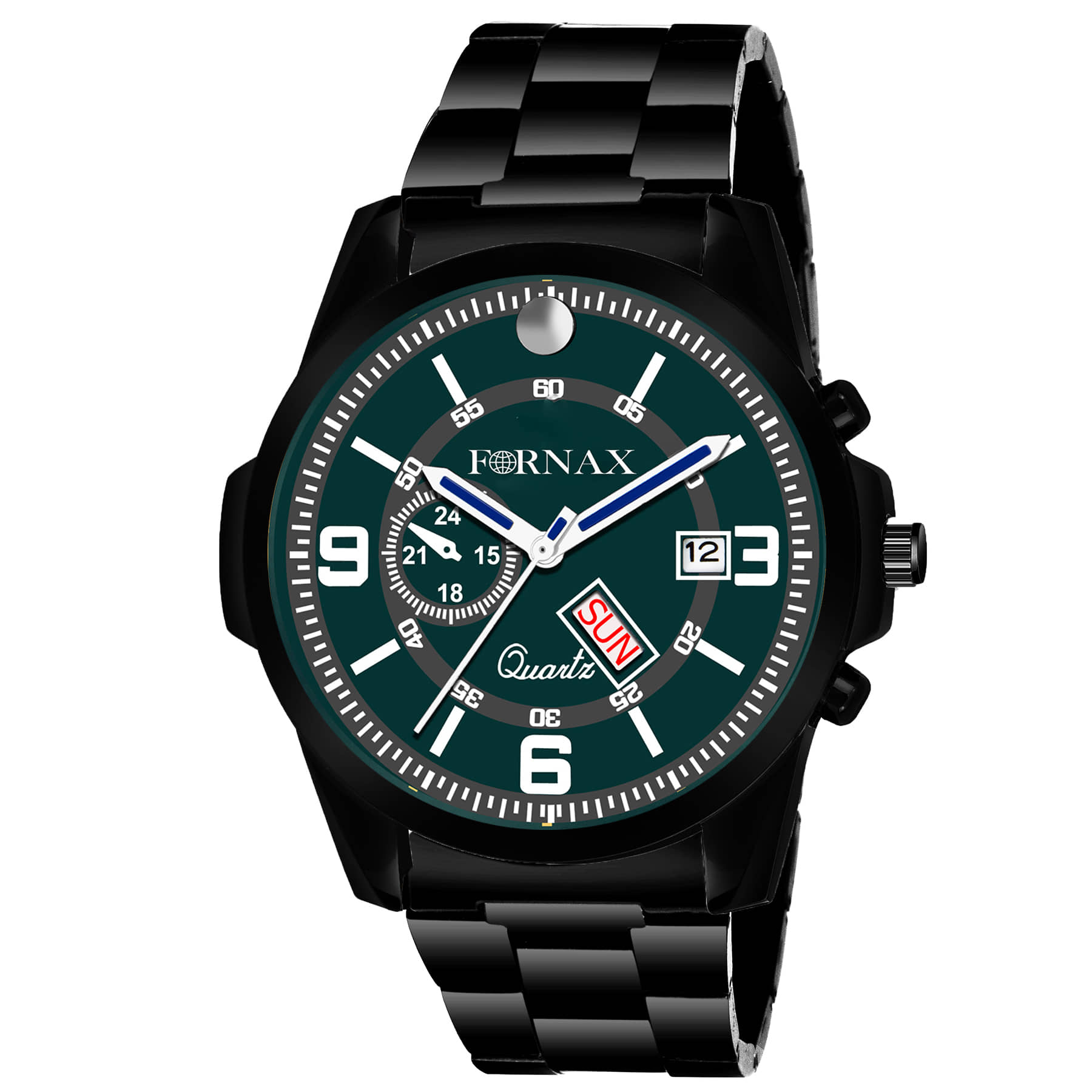 FORNAX - Black Stainless Steel Analog Men's Watch