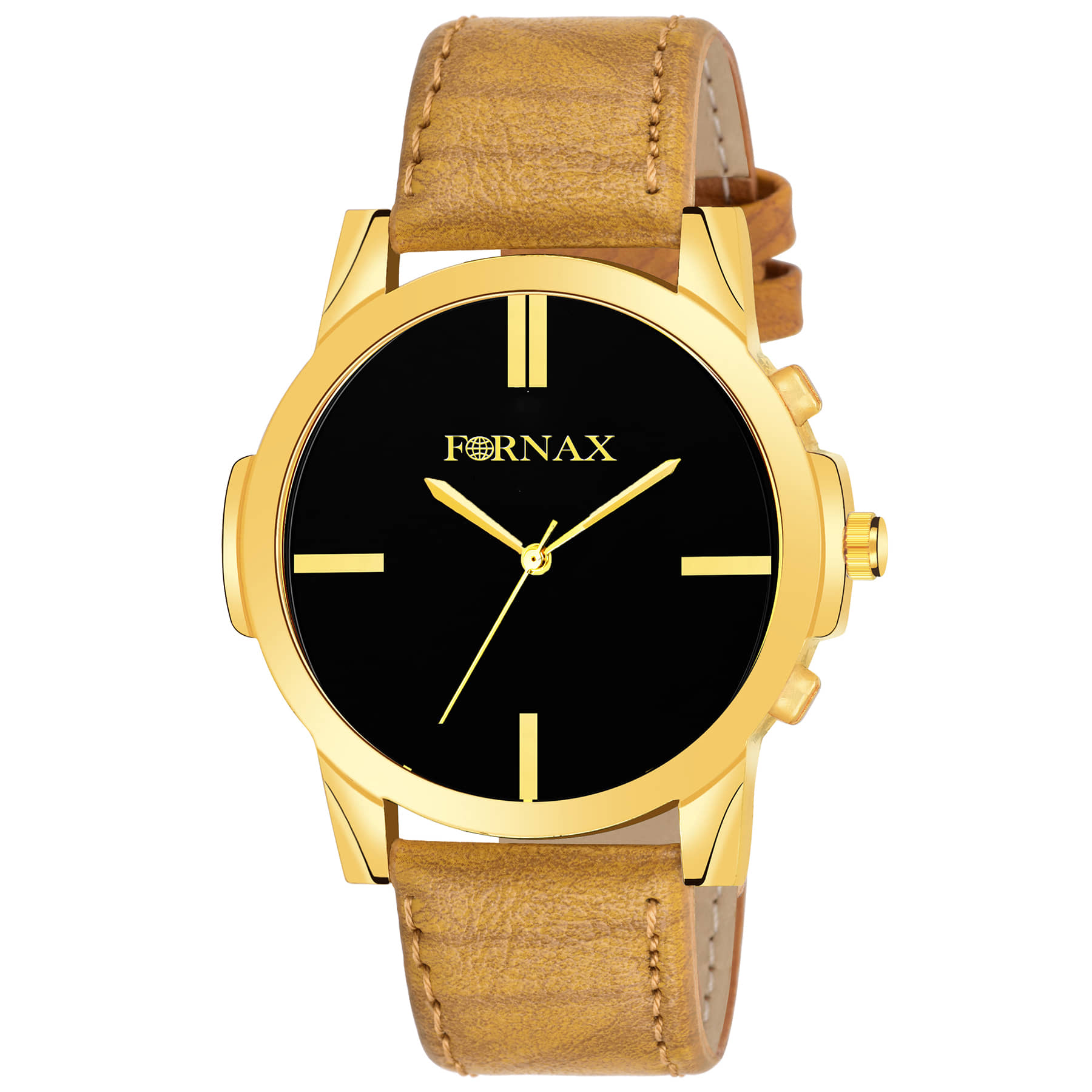 FORNAX - Brown Leather Analog Men's Watch