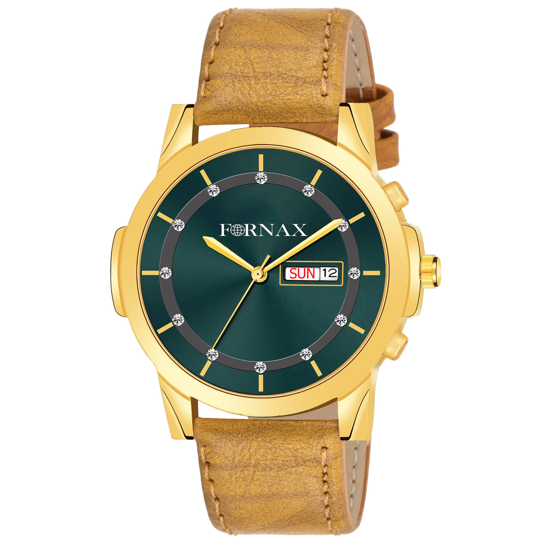 FORNAX - Brown Leather Analog Men's Watch