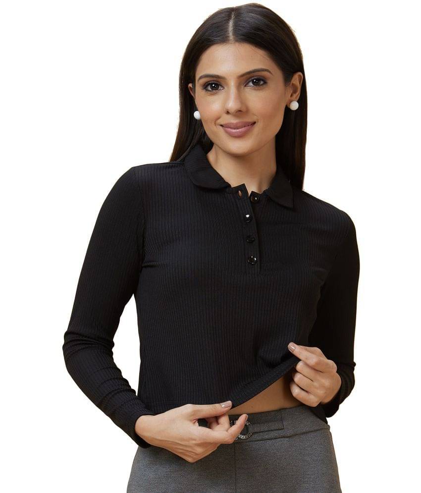     			Globus - Black Cotton Women's Regular Top ( Pack of 1 )