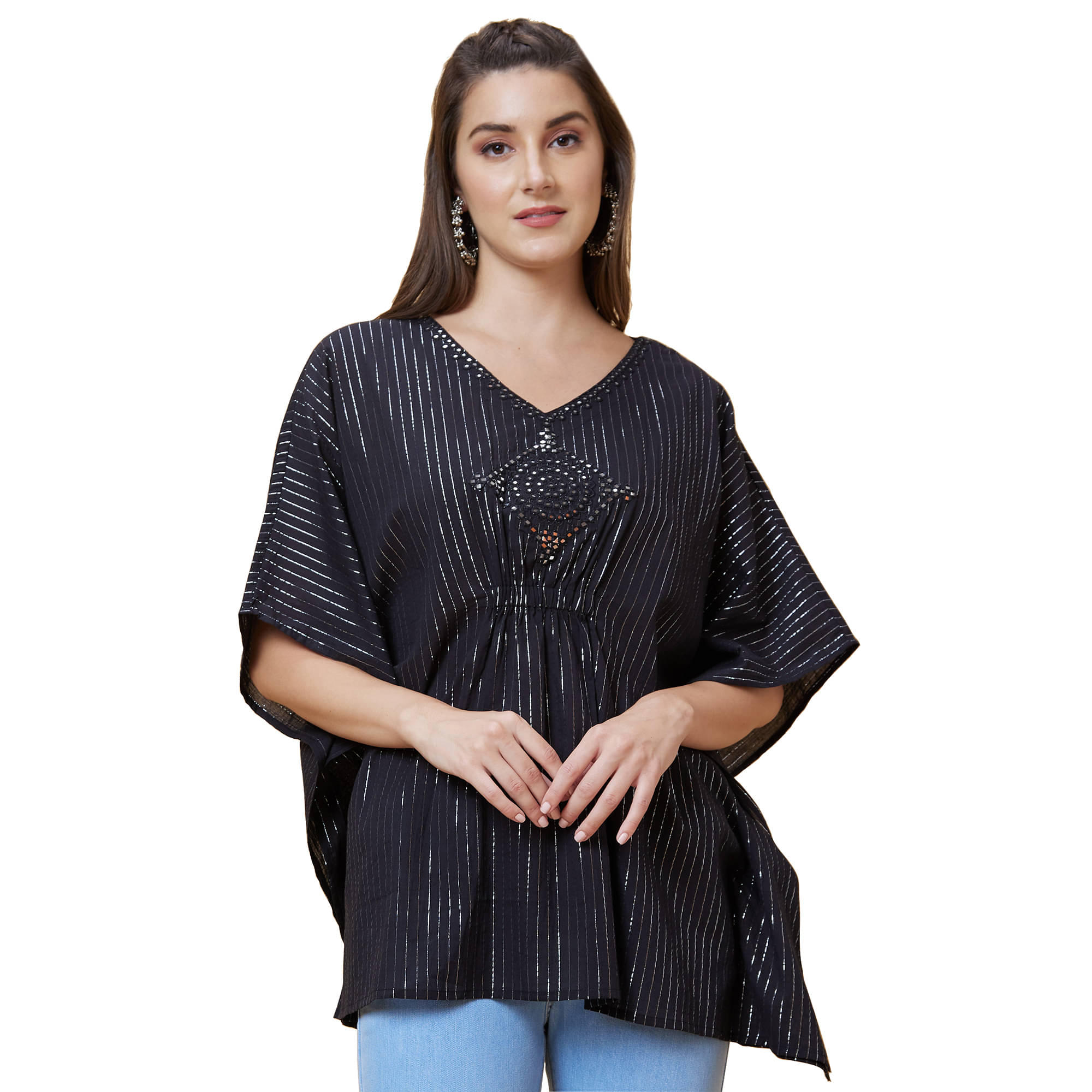     			Globus - Black Cotton Women's Kaftan ( Pack of 1 )