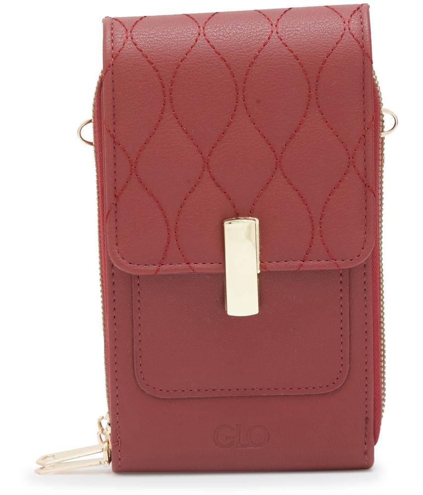     			Globus - Maroon PU Sling Bag
