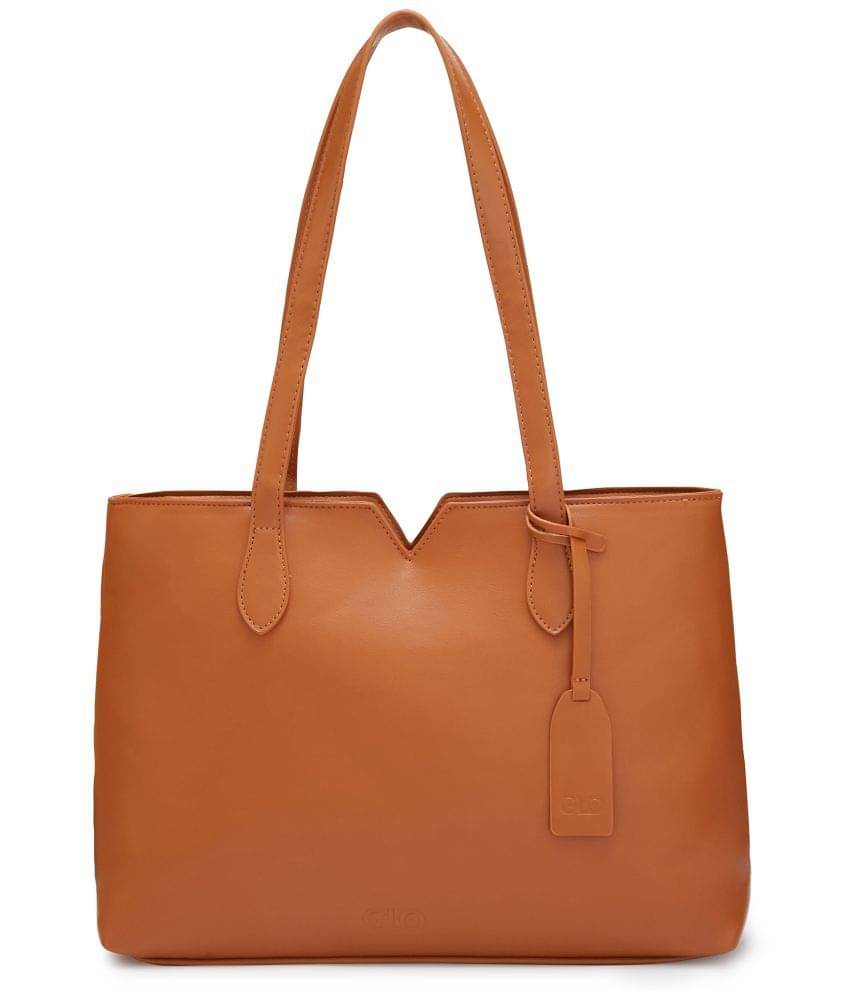     			Globus - Tan PU Tote Bag