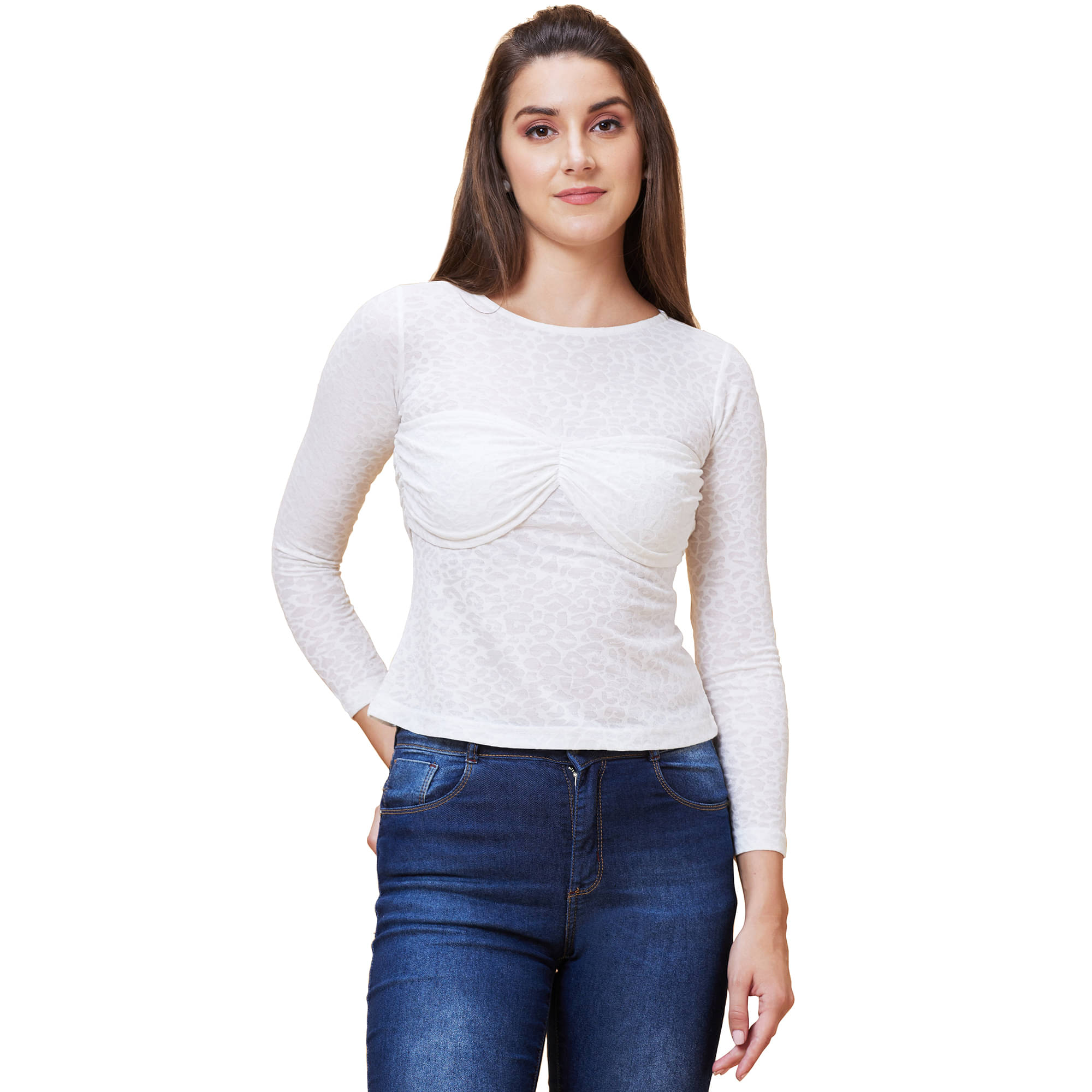 Globus - White Polyester Women's Regular Top ( Pack of 1 )     			Globus - White Polyester Women's Regular Top ( Pack of 1 )