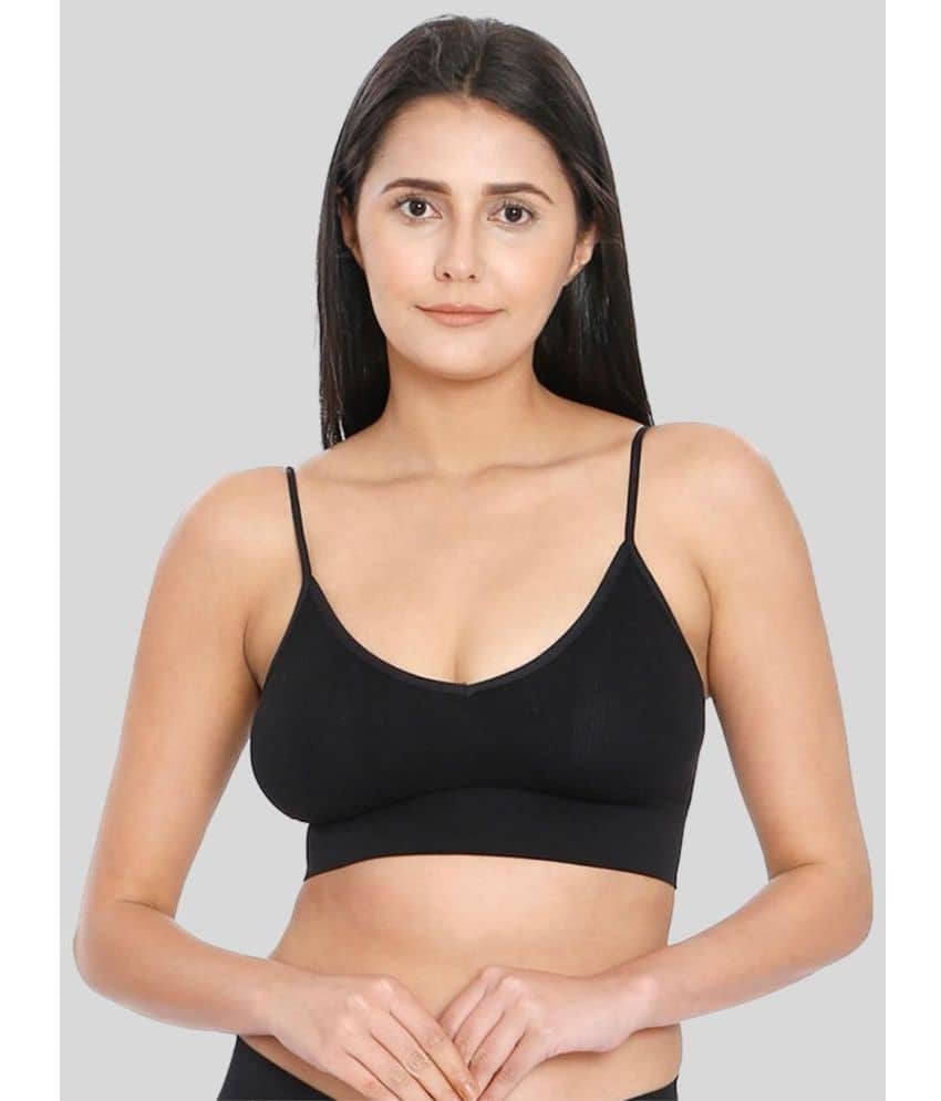 ILRASO - Black Cotton Blend Removable Padding Women's Sports Bra ( Pack of 1 )