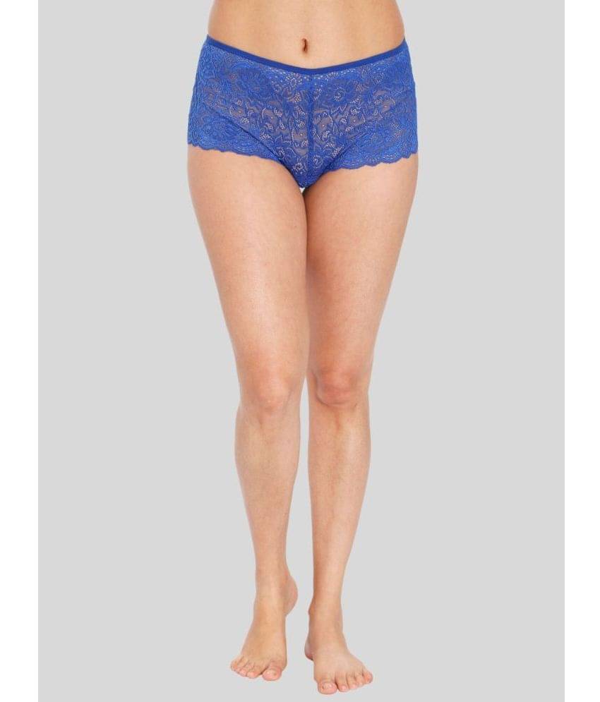 ILRASO Lace Self Design Women's Boy Shorts ( Blue ) ILRASO Lace Self Design Women's Boy Shorts ( Blue )